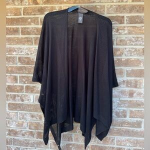 Vince Camuto Black Flowy Lightweight Open Front Cardigan, OS